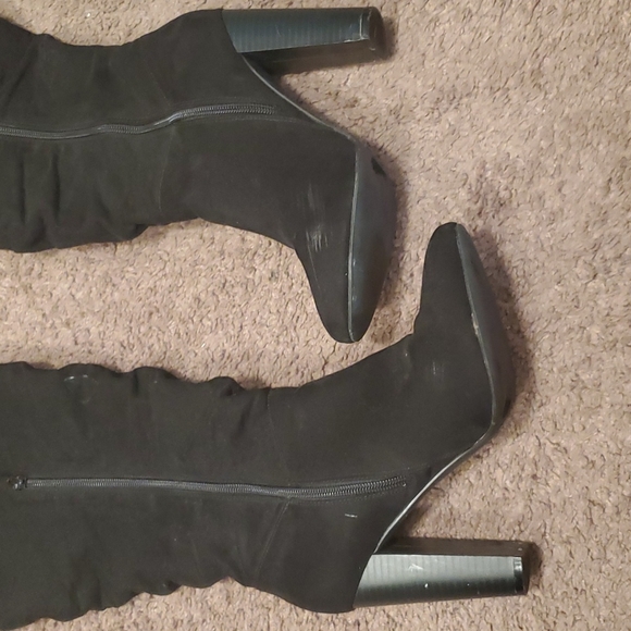 Black Over The Knee Boots - Picture 3 of 4